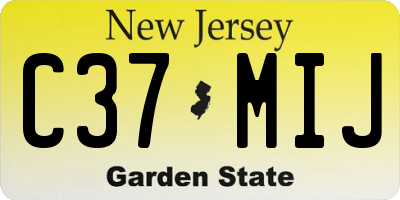 NJ license plate C37MIJ
