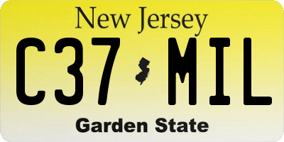 NJ license plate C37MIL