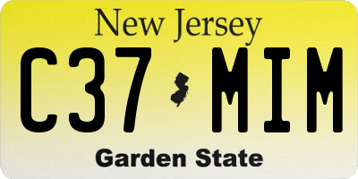 NJ license plate C37MIM