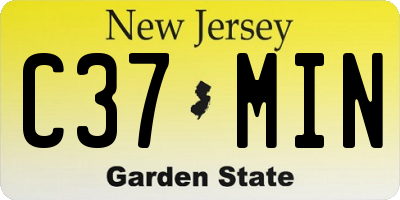 NJ license plate C37MIN