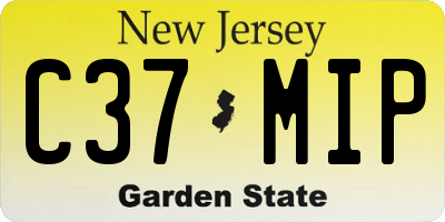 NJ license plate C37MIP