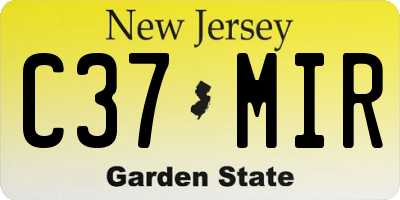 NJ license plate C37MIR