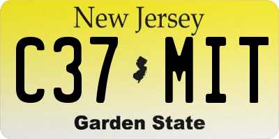 NJ license plate C37MIT