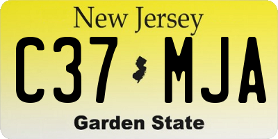 NJ license plate C37MJA