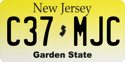 NJ license plate C37MJC