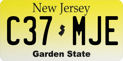 NJ license plate C37MJE