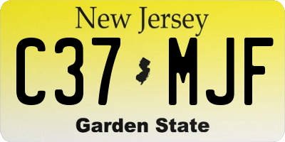 NJ license plate C37MJF