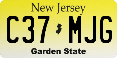 NJ license plate C37MJG