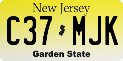 NJ license plate C37MJK