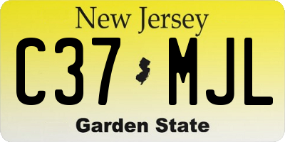 NJ license plate C37MJL