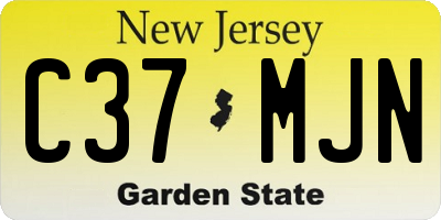 NJ license plate C37MJN