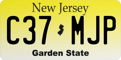NJ license plate C37MJP