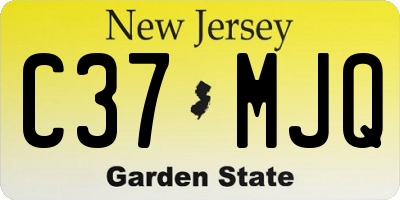 NJ license plate C37MJQ