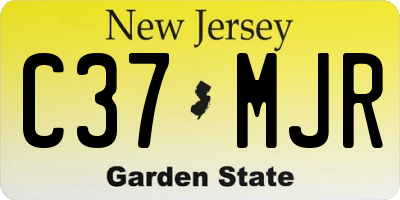 NJ license plate C37MJR