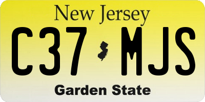 NJ license plate C37MJS
