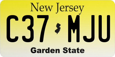 NJ license plate C37MJU