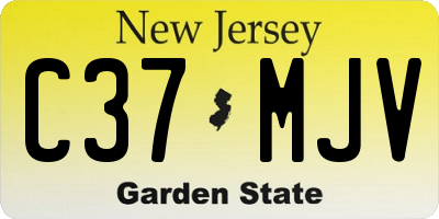 NJ license plate C37MJV