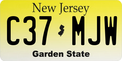 NJ license plate C37MJW
