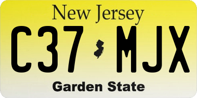 NJ license plate C37MJX
