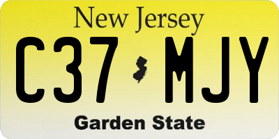 NJ license plate C37MJY