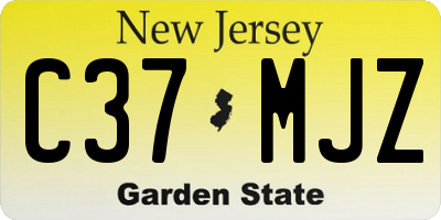 NJ license plate C37MJZ