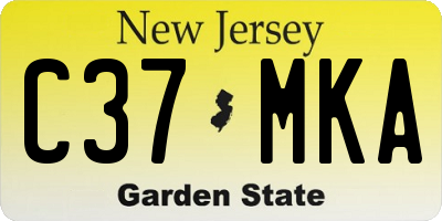 NJ license plate C37MKA