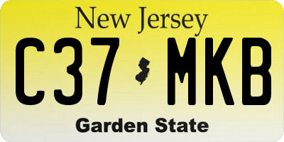NJ license plate C37MKB