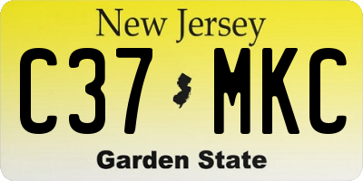 NJ license plate C37MKC
