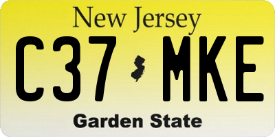 NJ license plate C37MKE