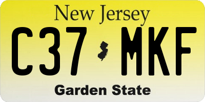 NJ license plate C37MKF