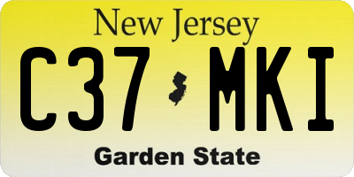 NJ license plate C37MKI