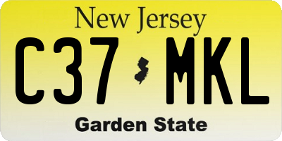 NJ license plate C37MKL