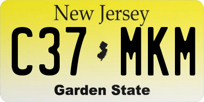 NJ license plate C37MKM