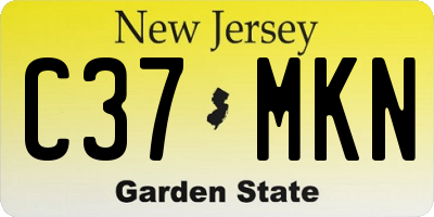 NJ license plate C37MKN