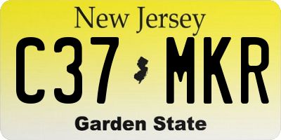 NJ license plate C37MKR