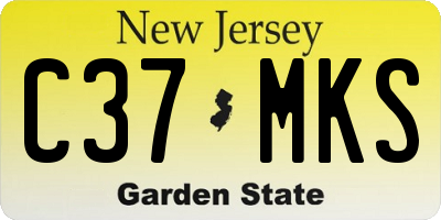 NJ license plate C37MKS