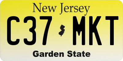 NJ license plate C37MKT