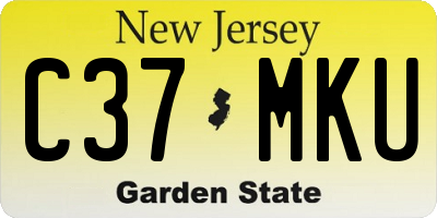 NJ license plate C37MKU