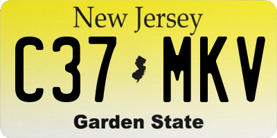 NJ license plate C37MKV