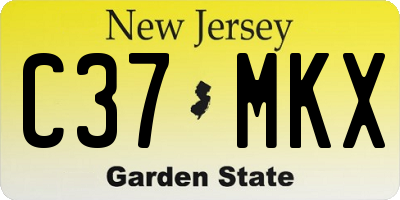 NJ license plate C37MKX
