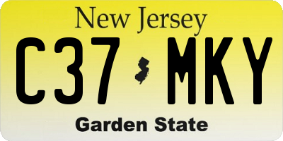 NJ license plate C37MKY