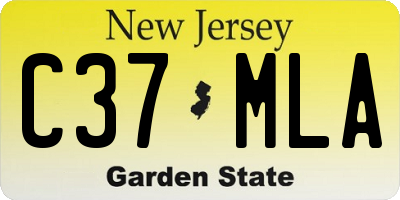 NJ license plate C37MLA