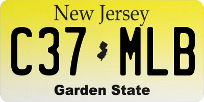NJ license plate C37MLB
