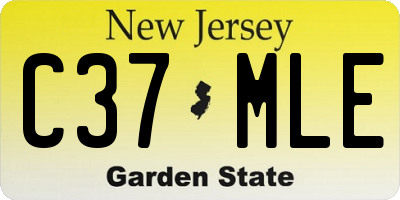 NJ license plate C37MLE