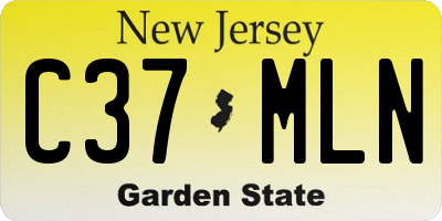 NJ license plate C37MLN