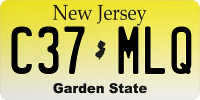 NJ license plate C37MLQ