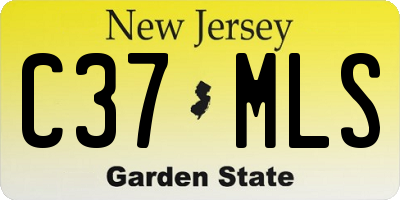 NJ license plate C37MLS