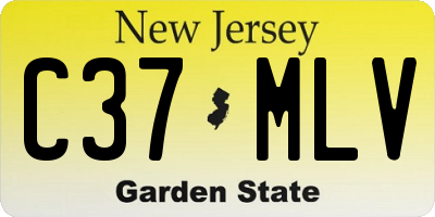 NJ license plate C37MLV