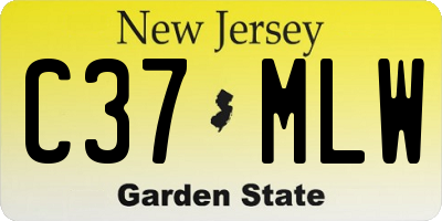 NJ license plate C37MLW