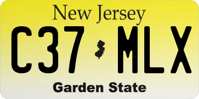 NJ license plate C37MLX